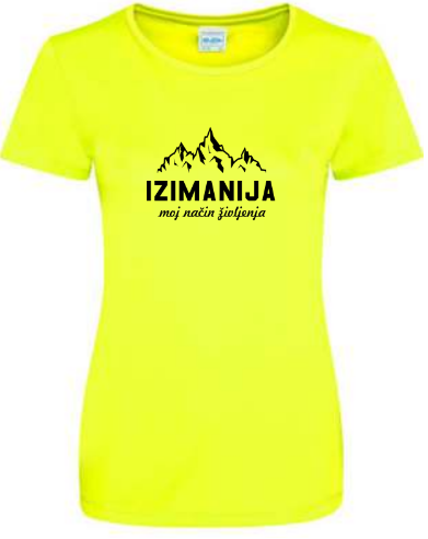 Ženska planinska majica Izimanija (rumena)